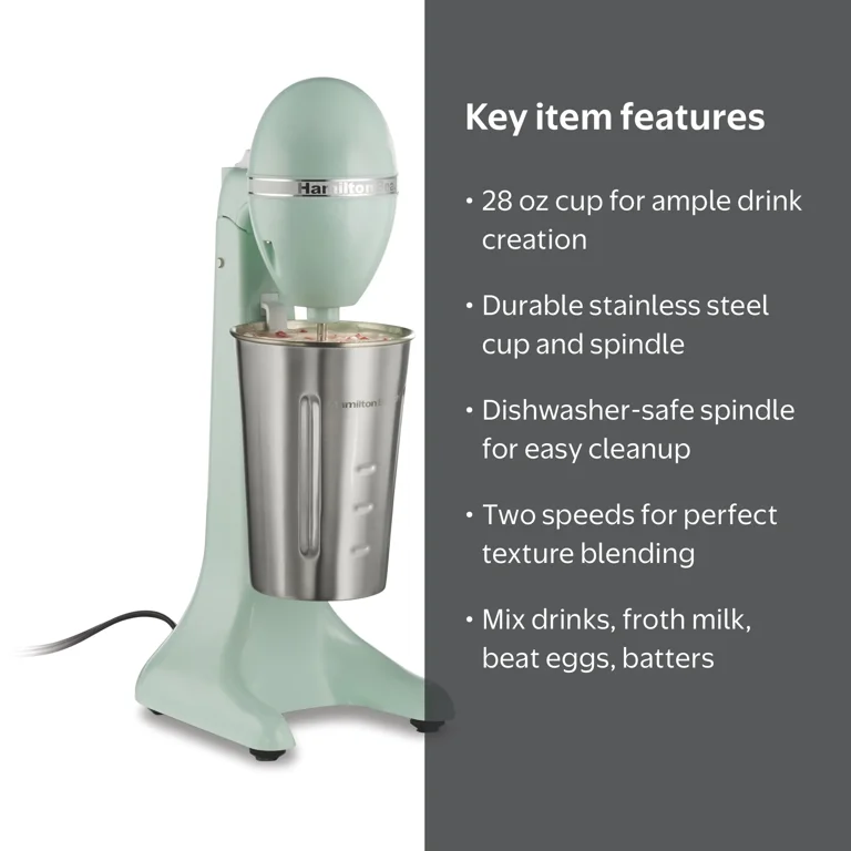 Hamilton Beach DrinkMaster Drink Mixer, Milkshake Maker & Milk