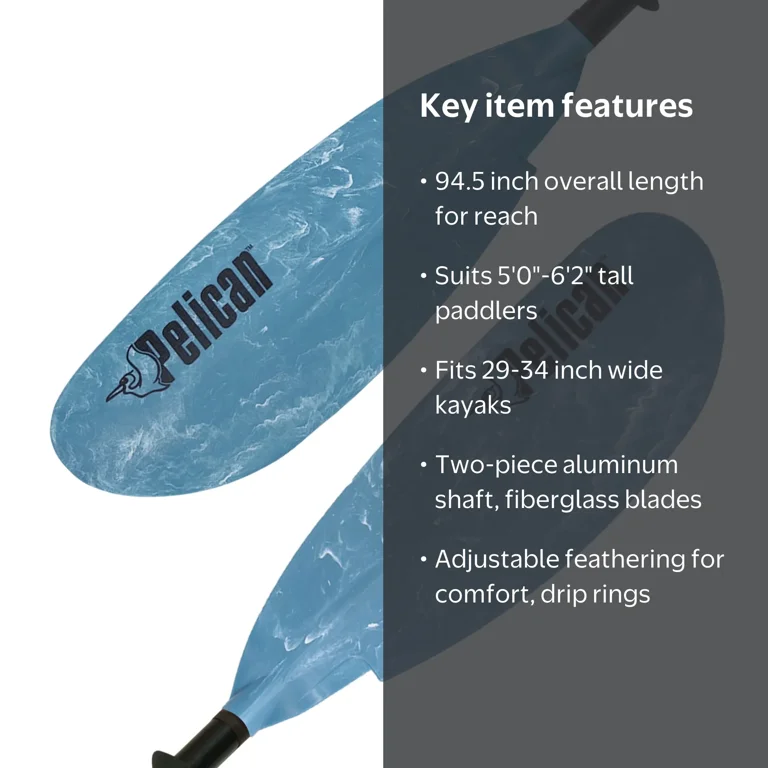Pelican Poseidon Kayak Paddle - Adjustable Aluminum Shaft