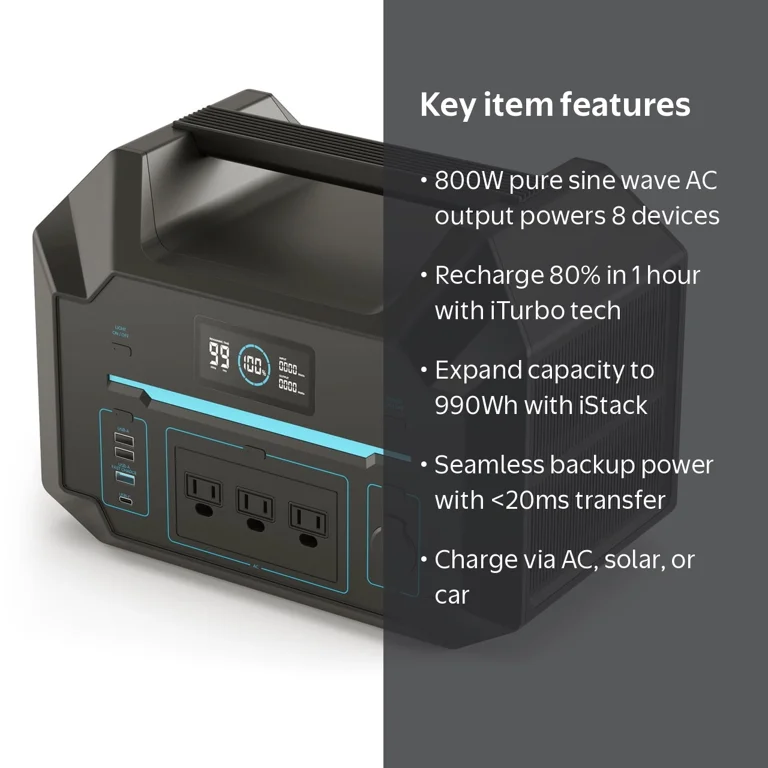 RENOGY PHOENIX 500 ポータブル電源 Renogy, Portable Power Station, 495Wh Solar Generator, 800W AC