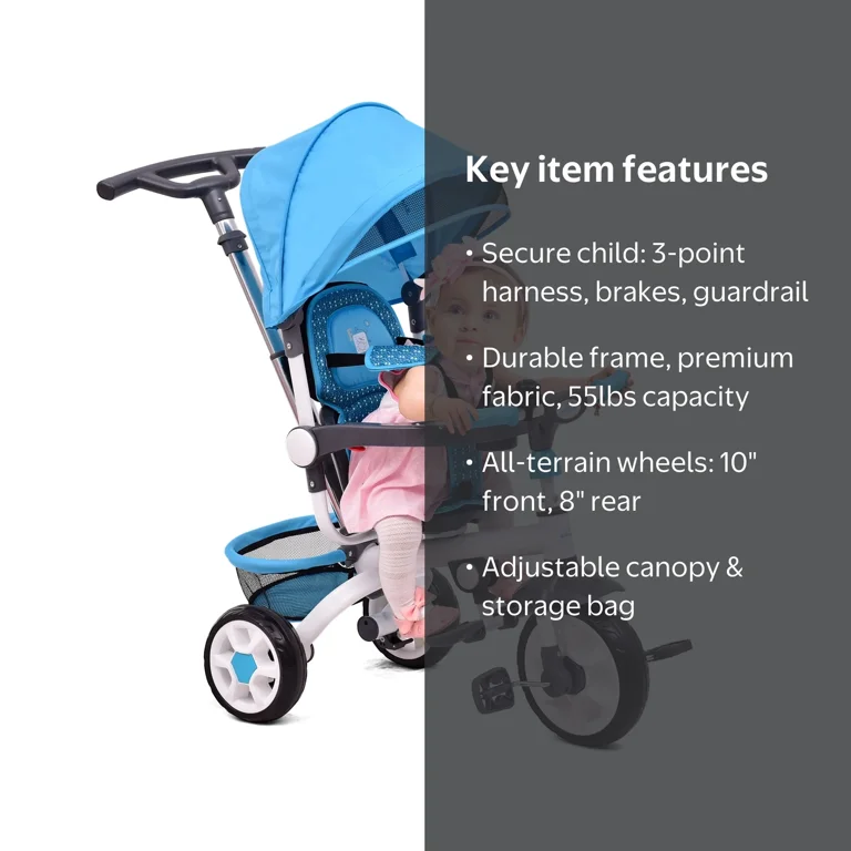Infans 4-in-1 Convertible Tricycle Stroller with Infant Push