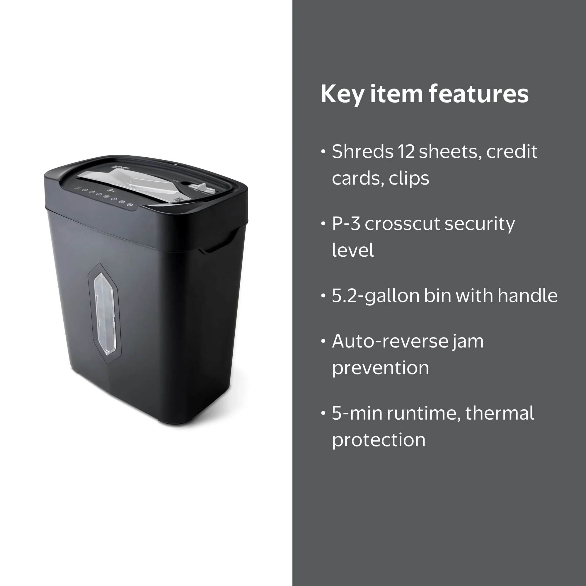 Aurora, 12-Sheet Anti-Jam Crosscut Paper and Credit Card Shredder