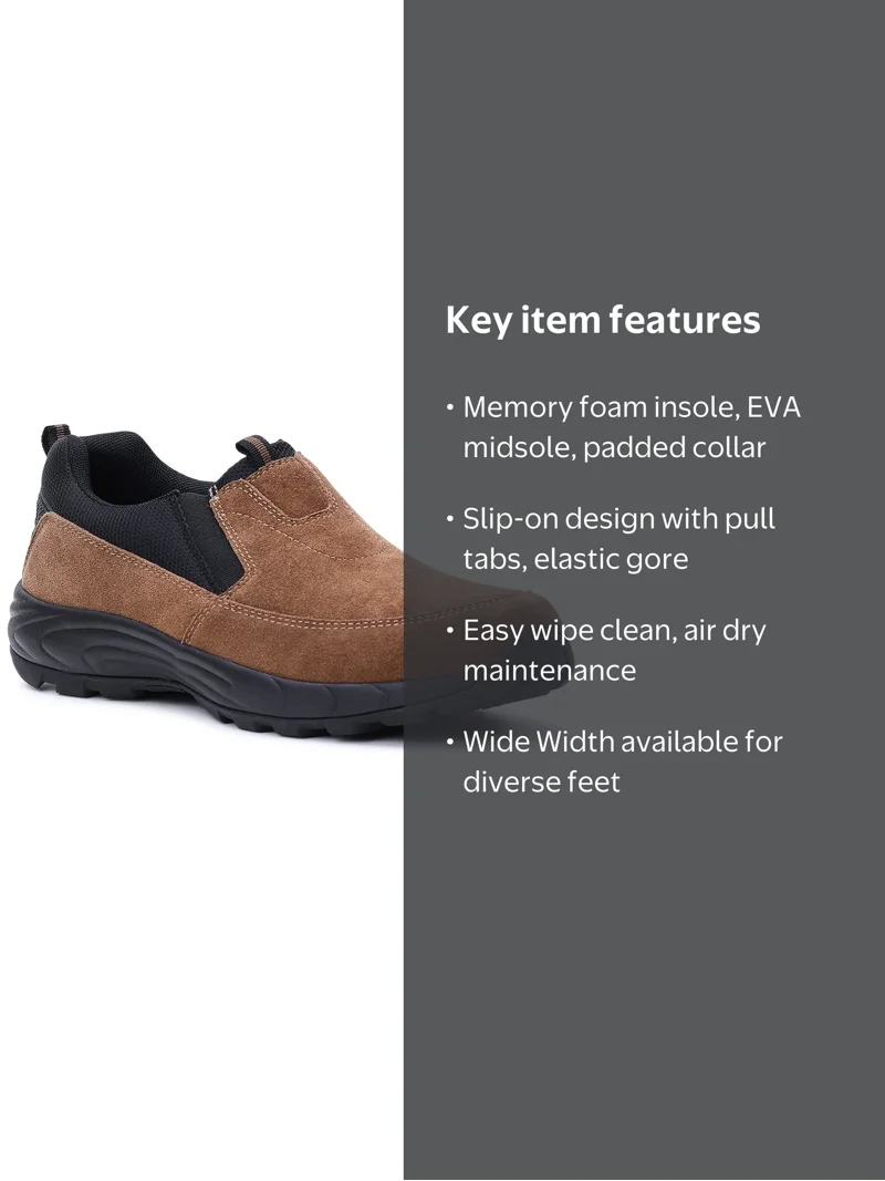 George Men's Slip-On Shoes, Leather Upper, Memory Foam Insole