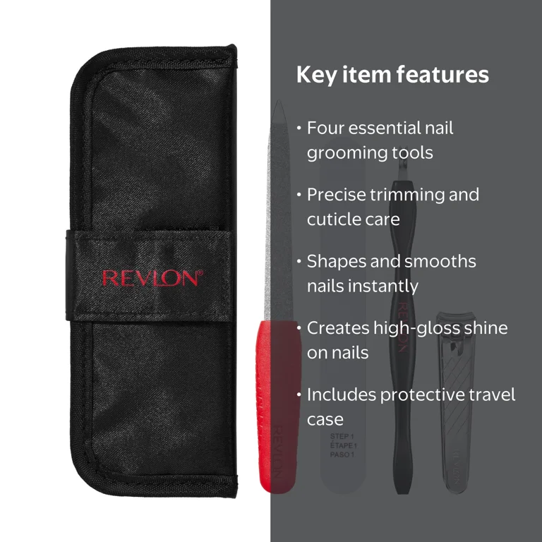 Revlon, Manicure Essentials Kit, Travel Size, 4 Pieces - Walmart.com