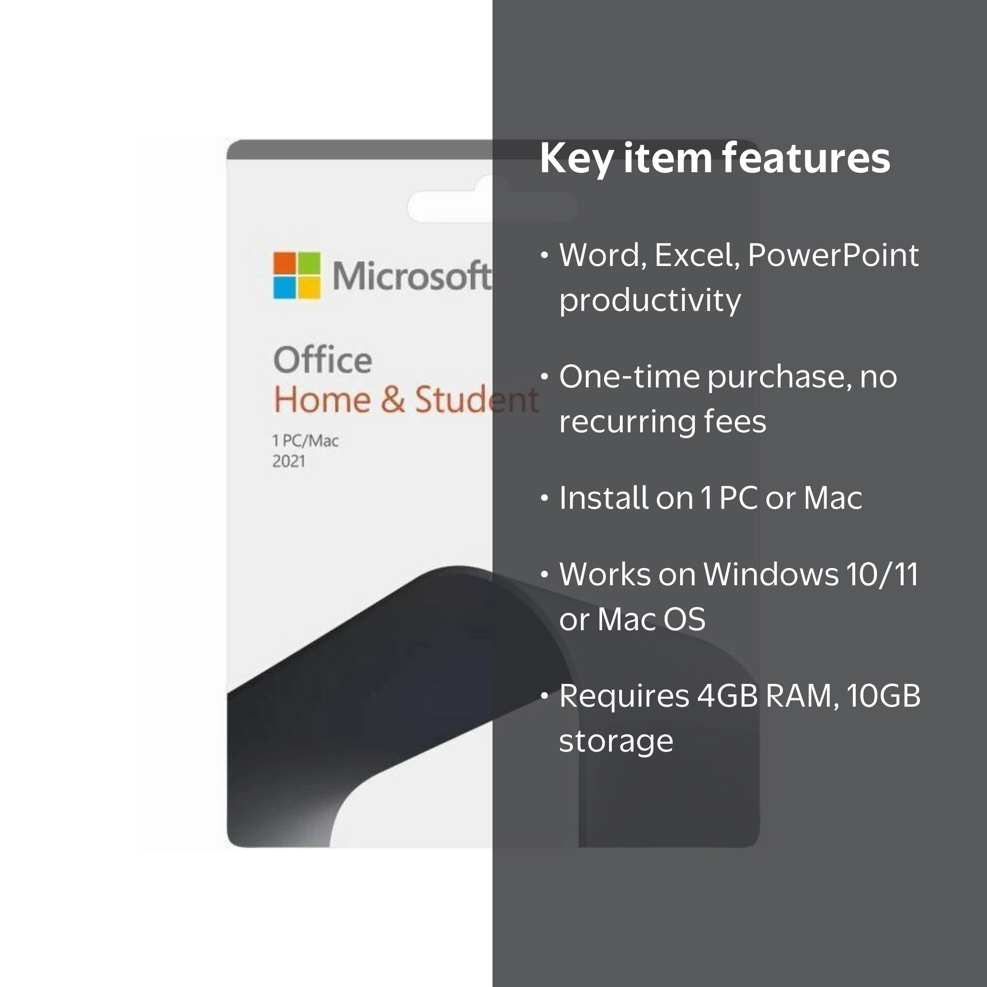 Microsoft Office Home & Student 2021, One-time purchase for 1 PC