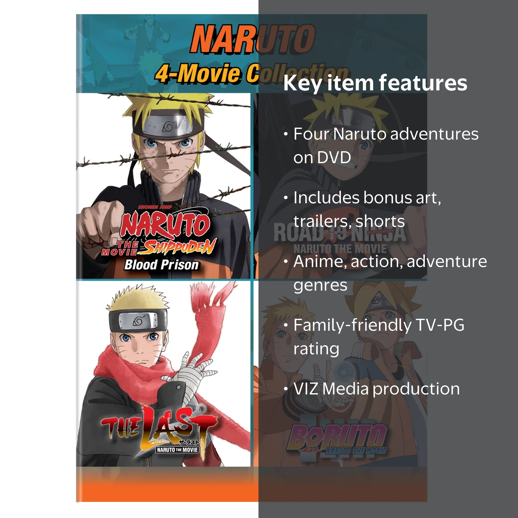 Naruto: 4-Movie Collection DVD with Special Features - Walmart.com