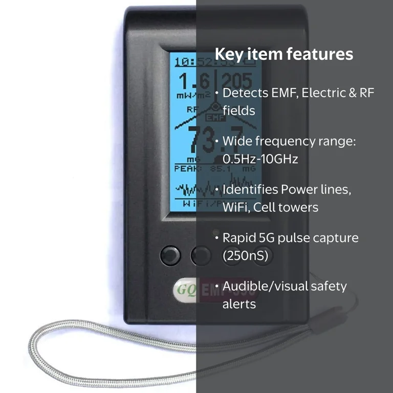 GQ-6 EMF-390, EMF ELF RF Meter, 5G Cell Tower, Smart Meter, Wi-Fi