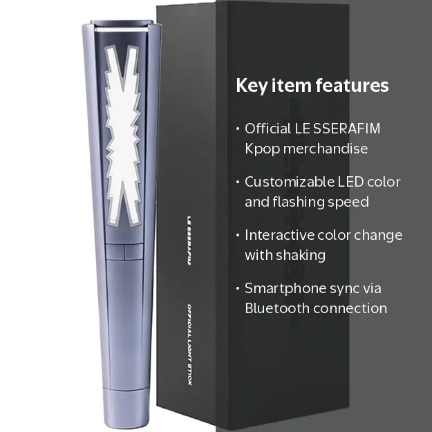 LE SSERAFIM Lightstick Official with Bluetooth Kpop Merch