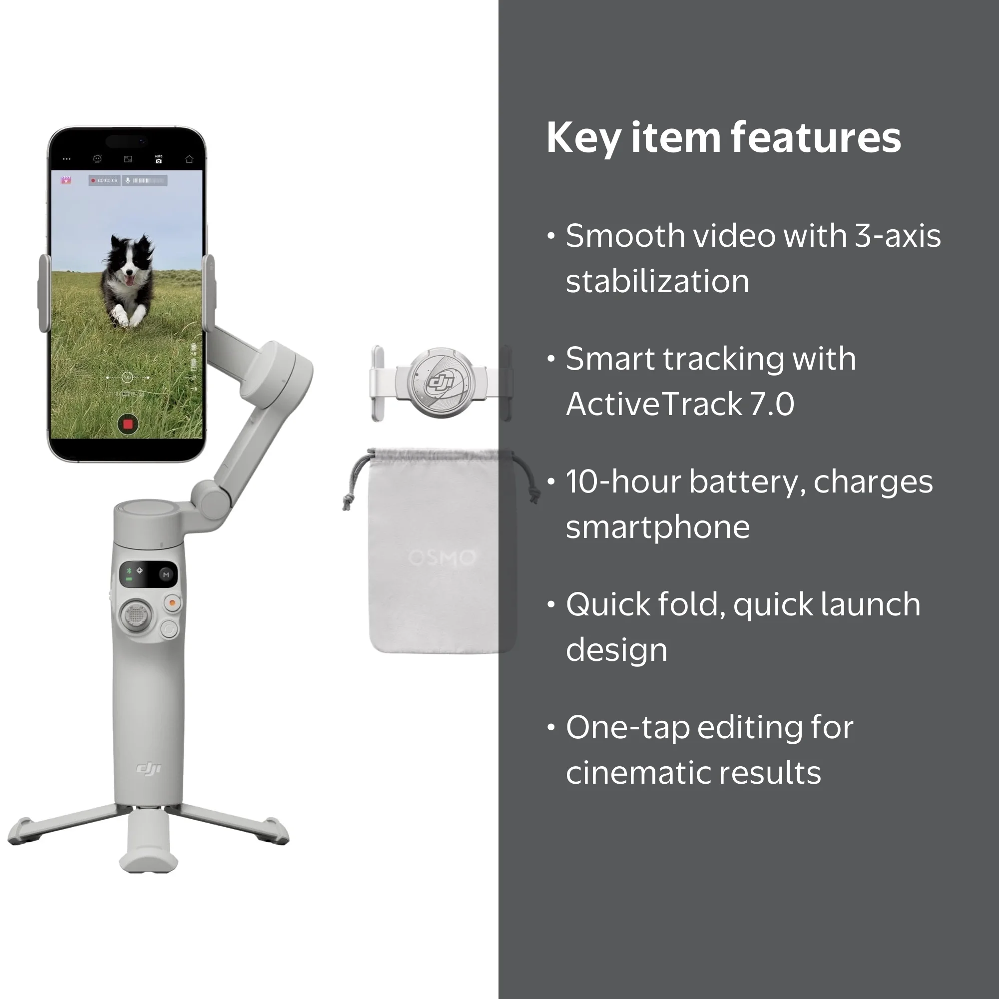 DJI Osmo Mobile 7, Smartphone Gimbal Stabilizer, 3-Axis