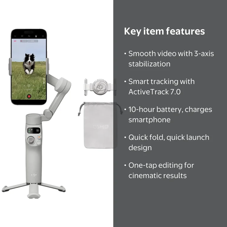 DJI Osmo Mobile 7, Smartphone Gimbal Stabilizer, 3-Axis