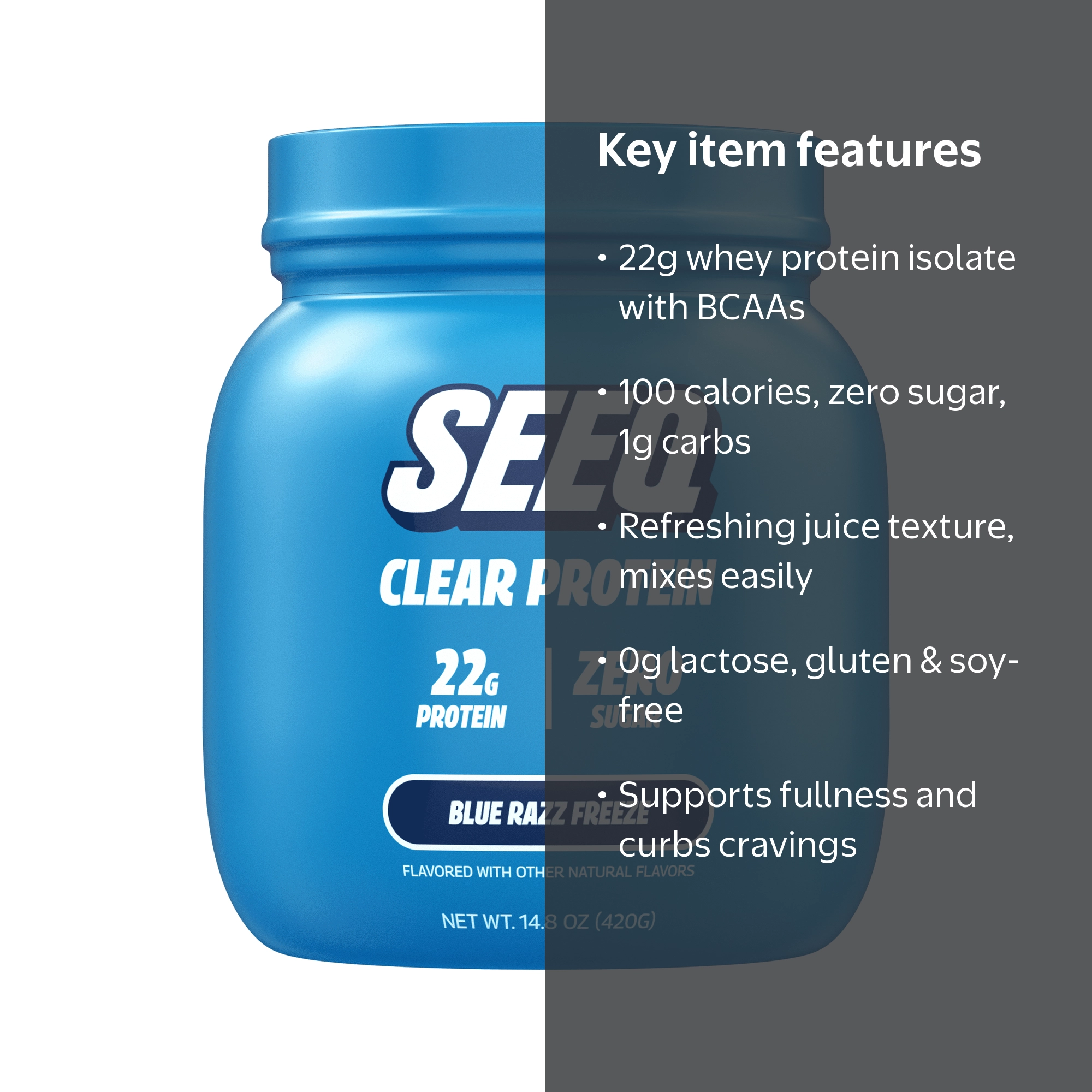 Seeq Clear Protein Powder - Blue Razz Freeze-15 Servings - Walmart.com