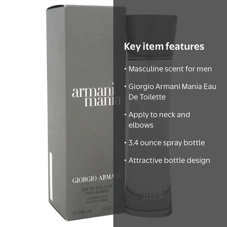 Intense Giorgio Armani Mania Eau De Toilette Spray, Stronger