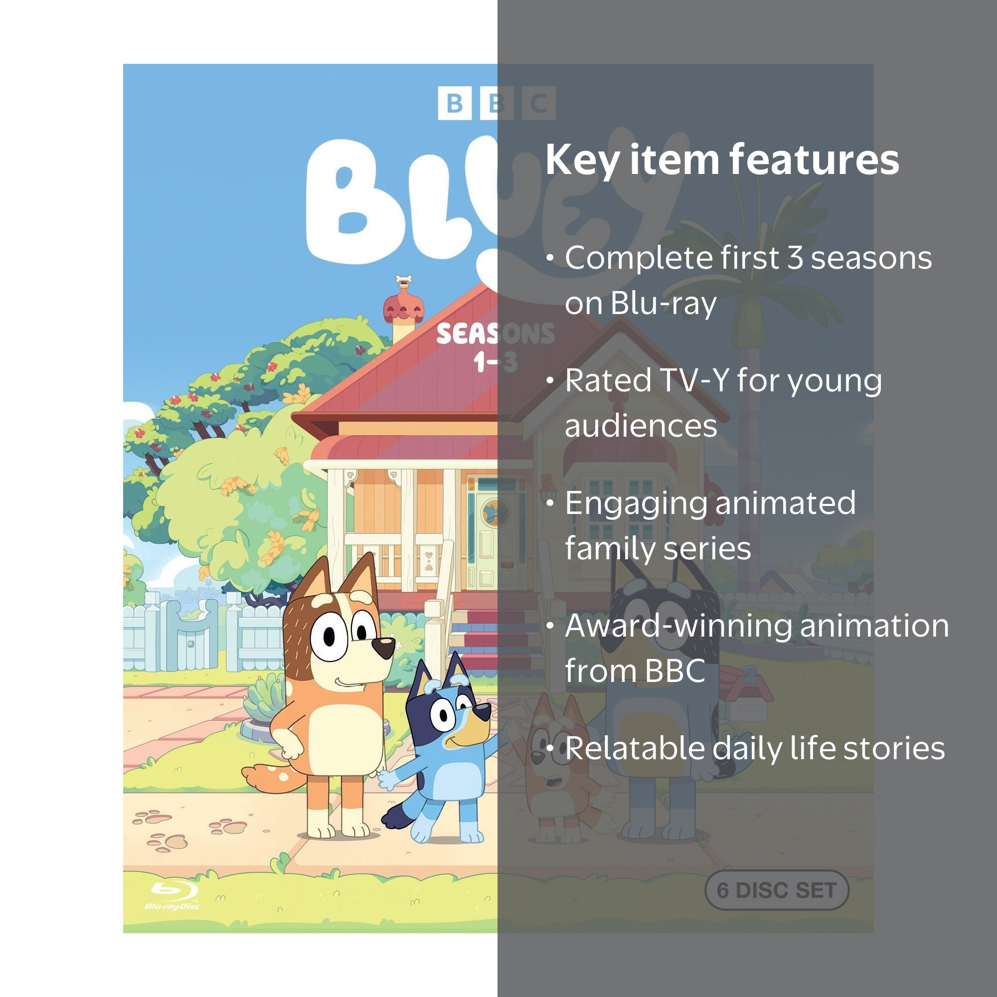 Bluey: Seasons 1-3 Blu-ray, Family, TV-Y, Animation, BBC - Walmart.com