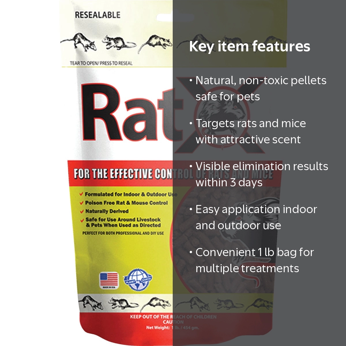 EcoClear Products 620101, RatX All-Natural Non-Toxic Humane Rat