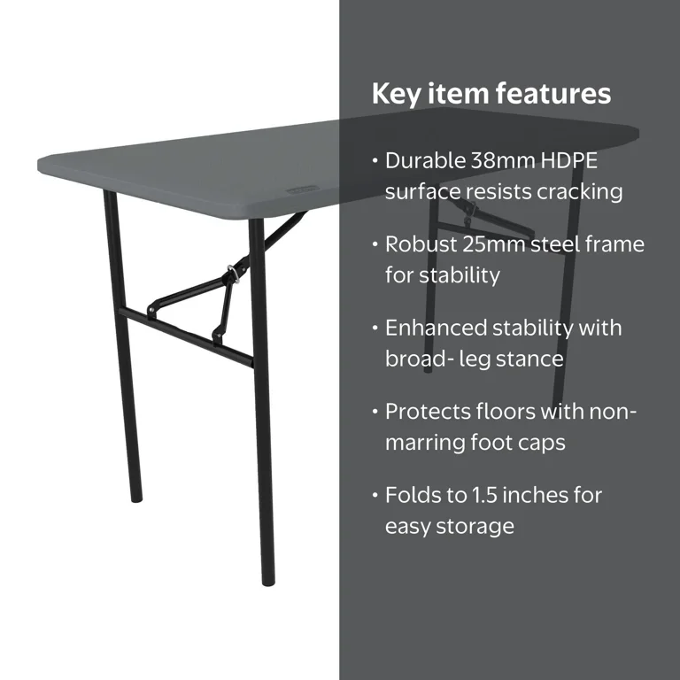 Lifetime 4 Foot Foldable Plastic Rectangle Table, Indoor/Outdoor