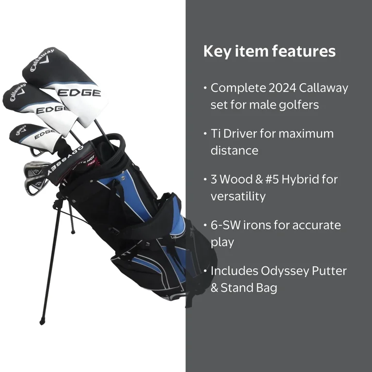 2024 Callaway Golf Set - Men's, RH, Stiff Flex: Driver, 3 Wood, 5