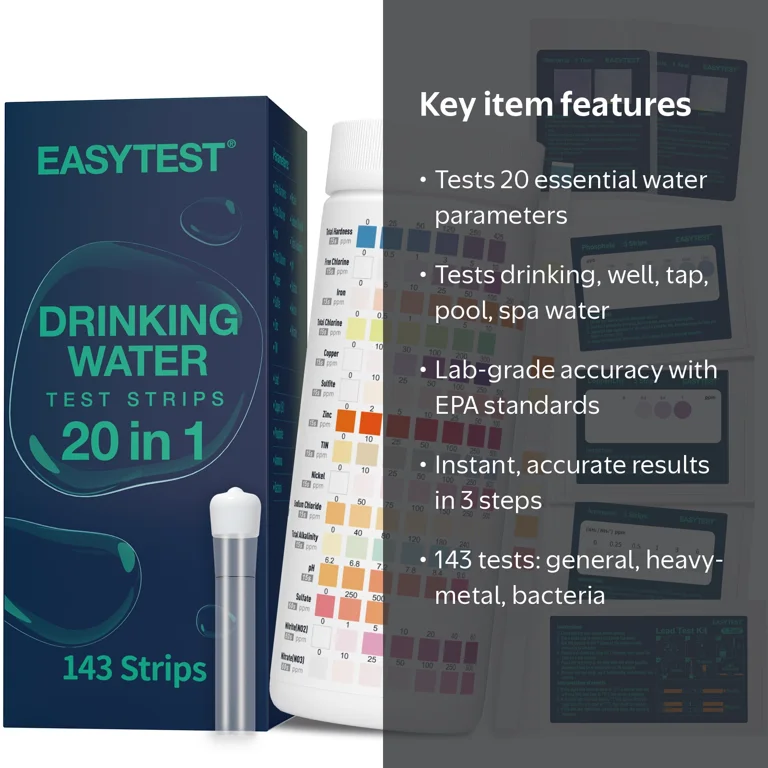 EASYTEST 20-in-1 Drinking Water Test Kit, Home Water Testing