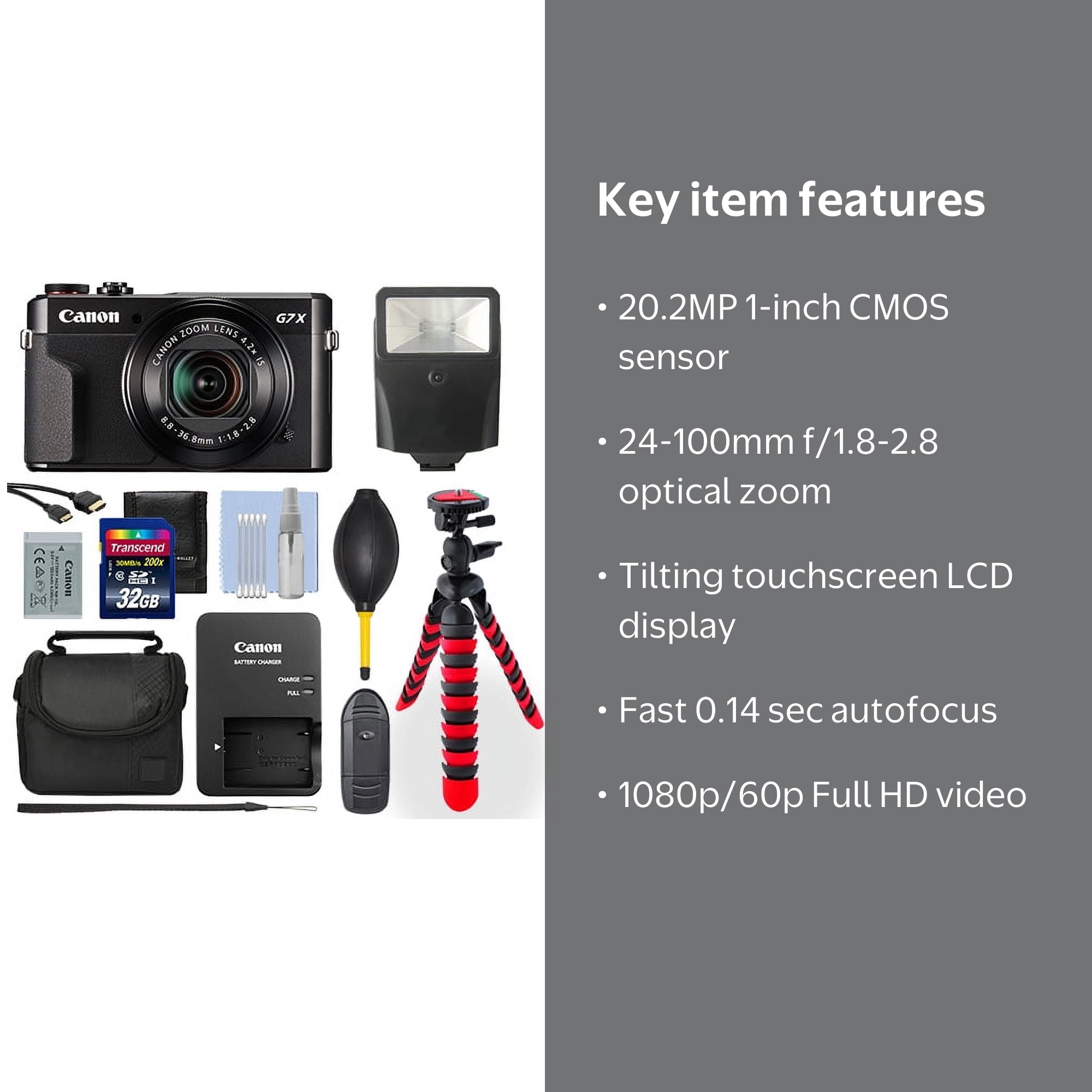 Canon Powershot G7x Mark II 20.1MP Compact Digital Camera with