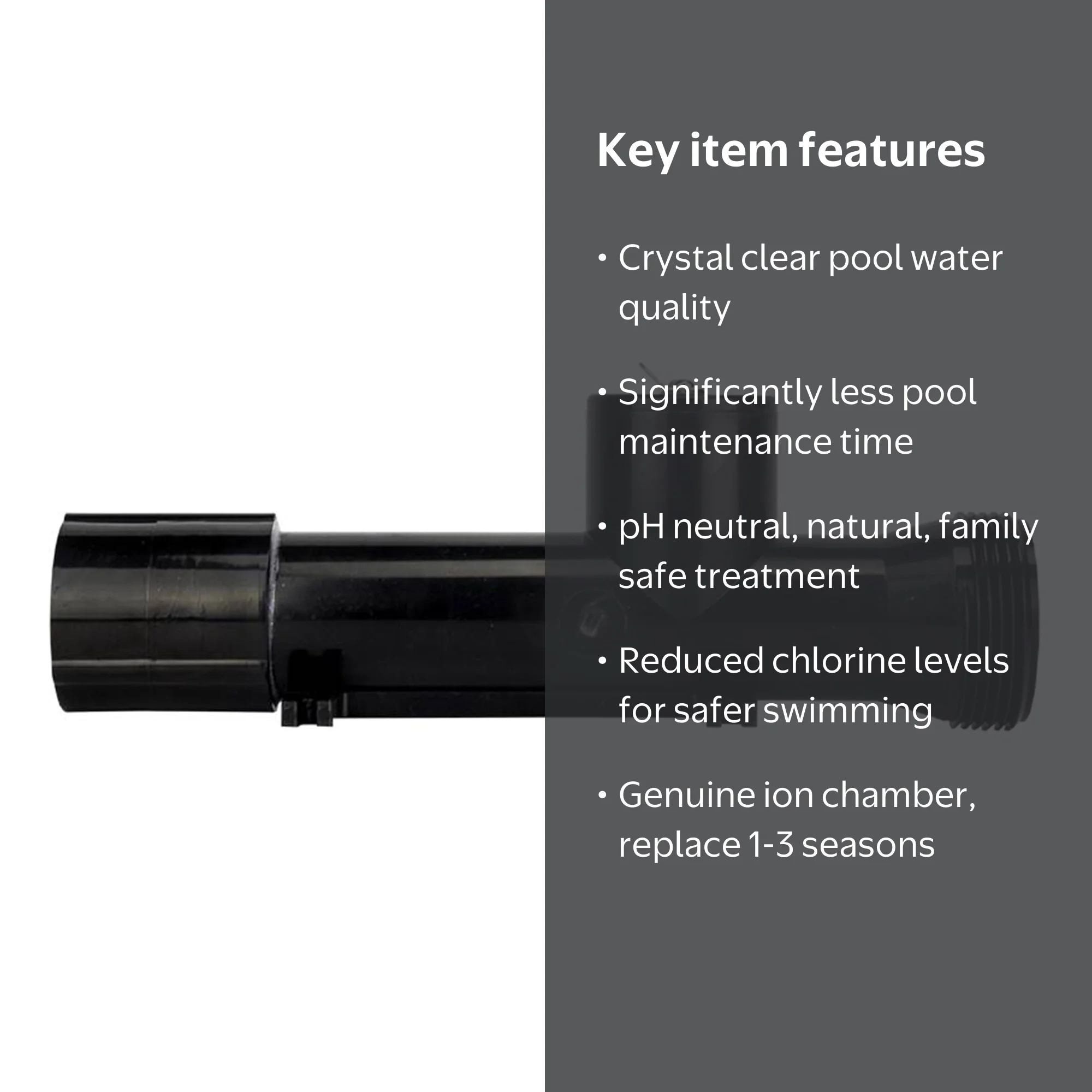 Main Access Replacement Chamber for Power Ionizer Pool Treatment