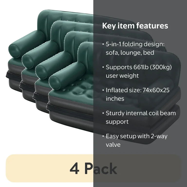 4 pack) Ozark Trail Multi-Max 5-in-1 Inflatable Air Couch