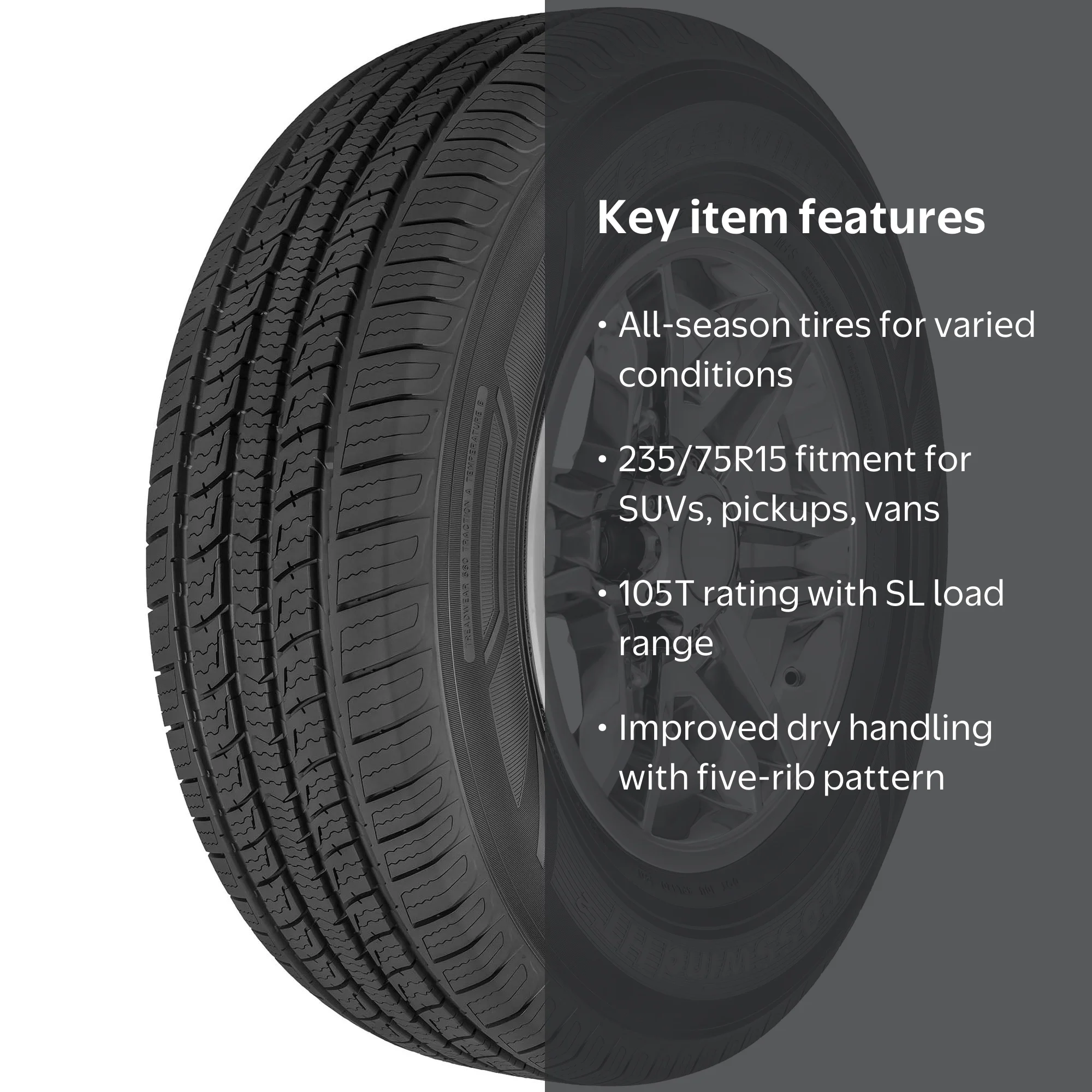 Linglong, All Season Light Truck Tire, 235/75R15 105T, Multi