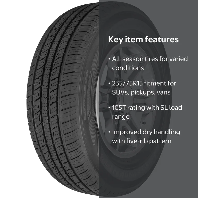 Linglong, All Season Light Truck Tire, 235/75R15 105T, Multi