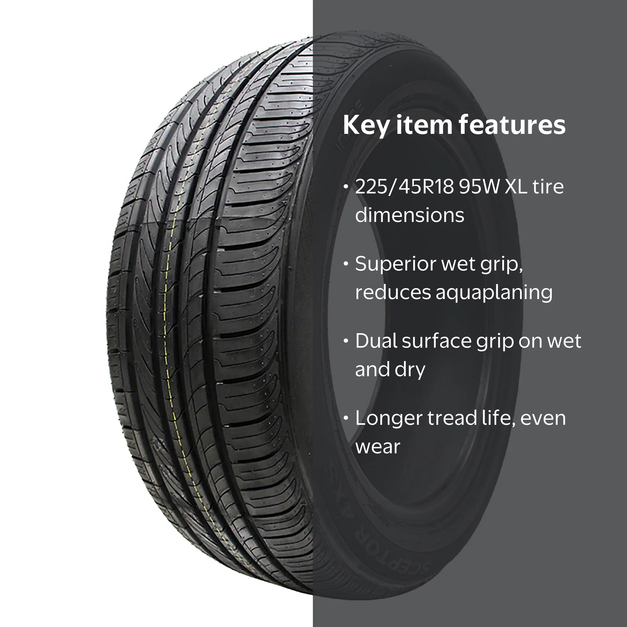 Sceptor 4XS All Season 225/45R18 95W XL Tire, Sedans Coupes CUVs