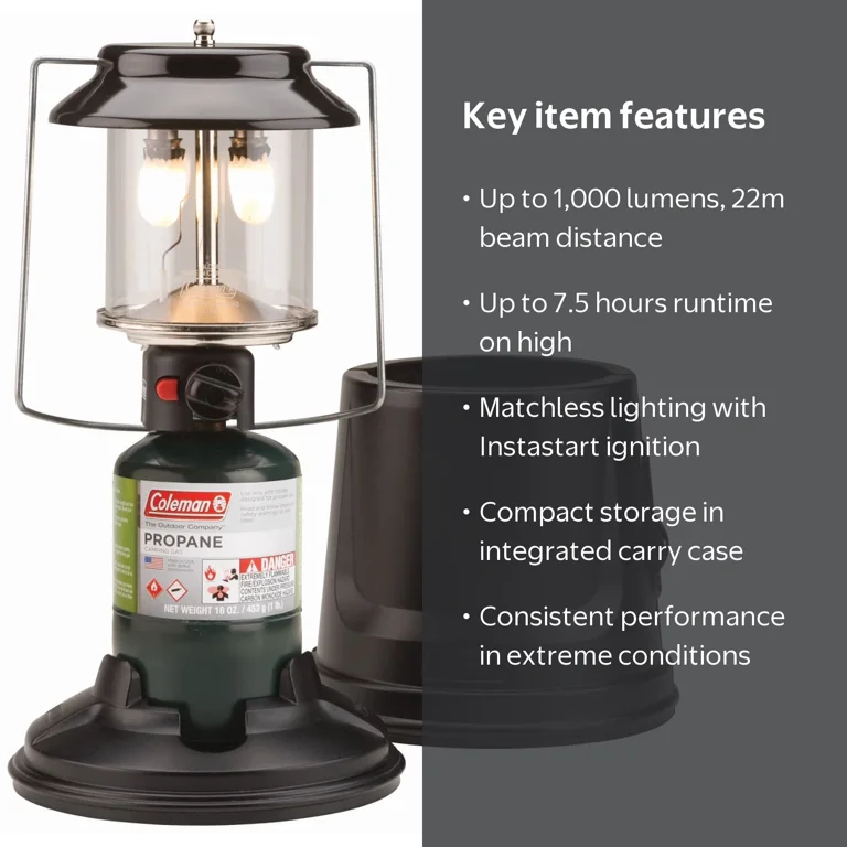 Coleman, QuickPack 2-Mantle 1000 Lumen Propane Lantern, Carry Case