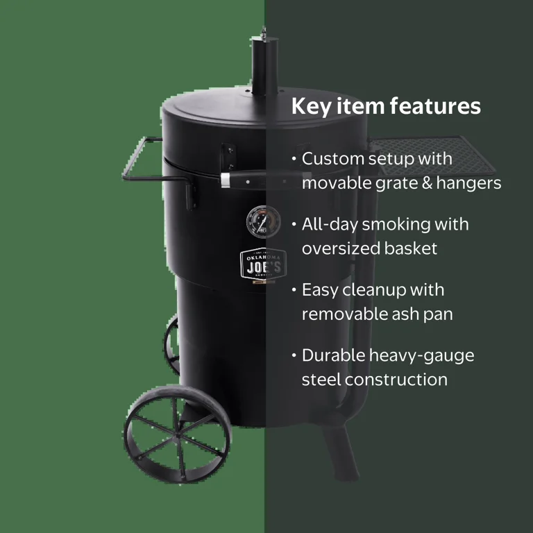 Oklahoma Joe's Bronco Charcoal Drum Smoker, Black - Walmart.com