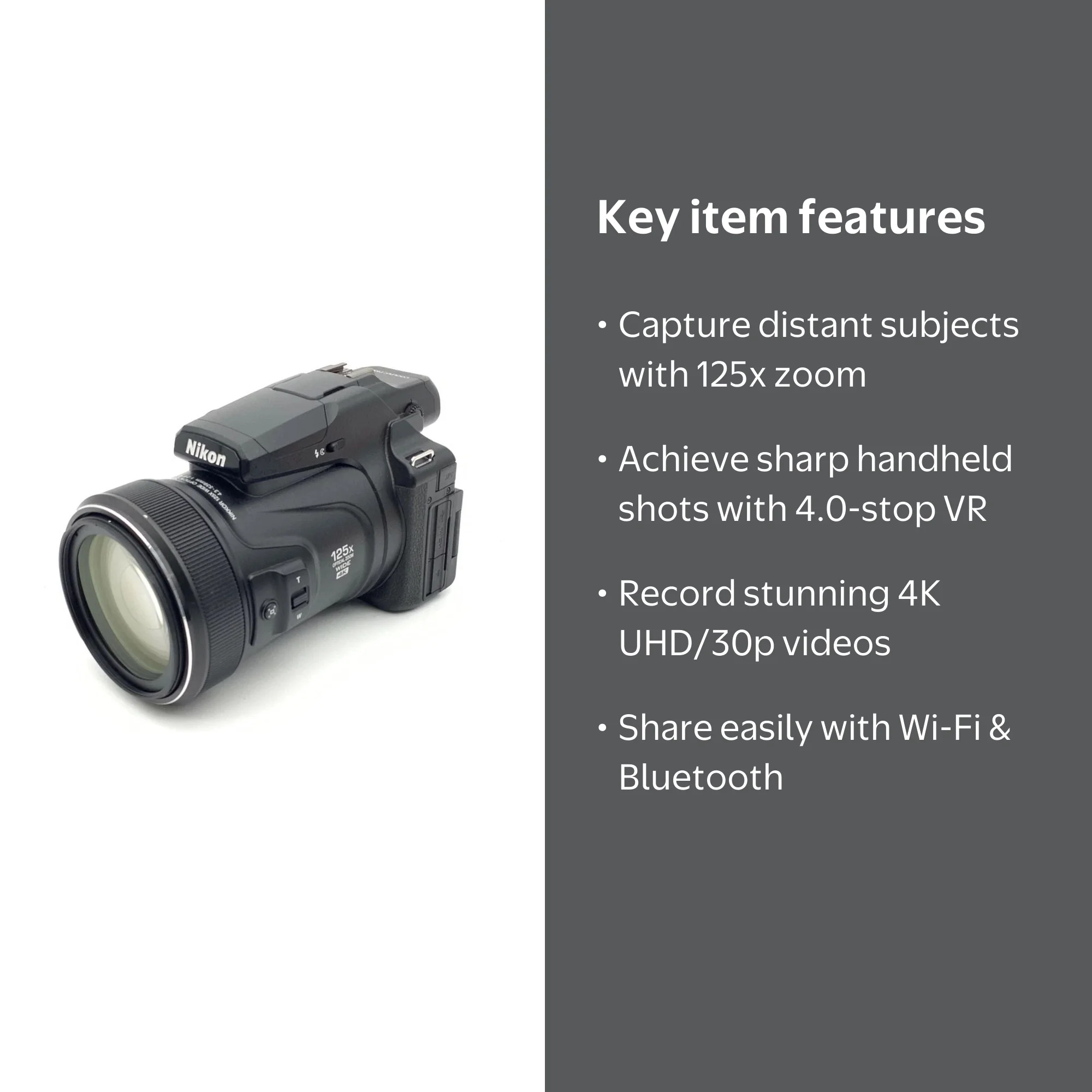 Nikon Coolpix P1100 Digital Camera | 125x Optical Zoom & 4K