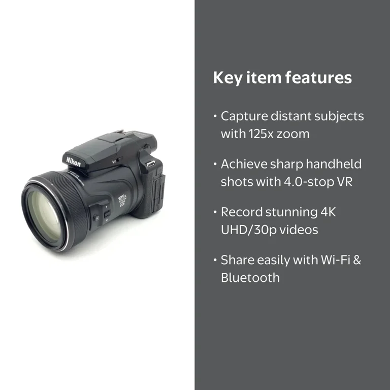 Nikon Coolpix P1100 Digital Camera | 125x Optical Zoom & 4K