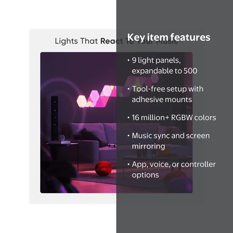 Nanoleaf Shapes Mini Triangles Smarter Kit - Smart LED Wall Light