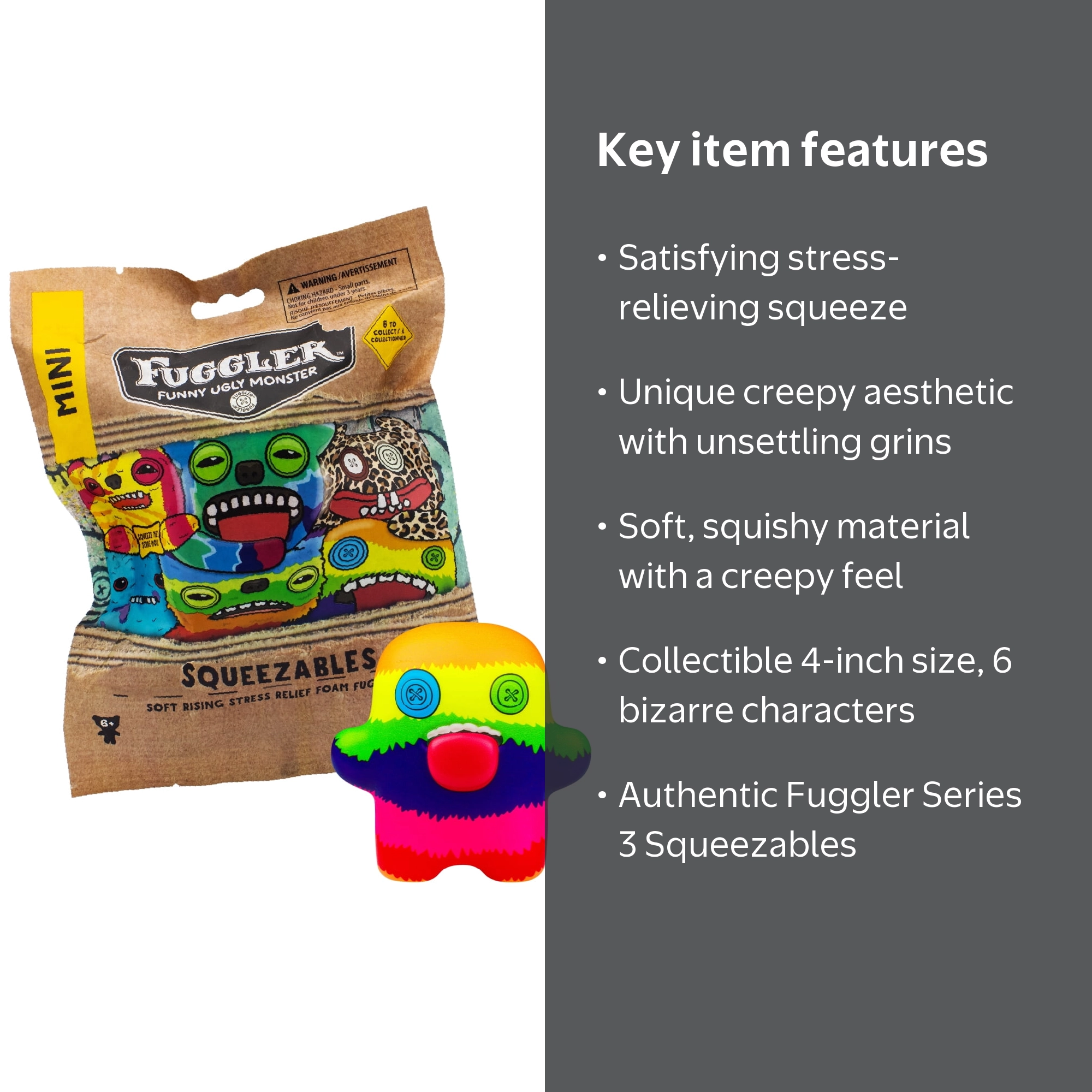 Fuggler, Series 3 Collectible Squeezable, 1 pack, Multicolor