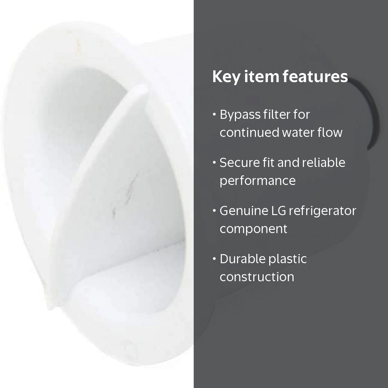 LG, Refrigerator Water Filter Bypass Plug, ABN75058701, White