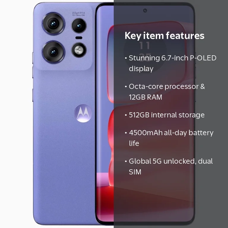Motorola Edge 50 Pro 5G 512GB Smartphone (Unlocked), Luxe Lavender