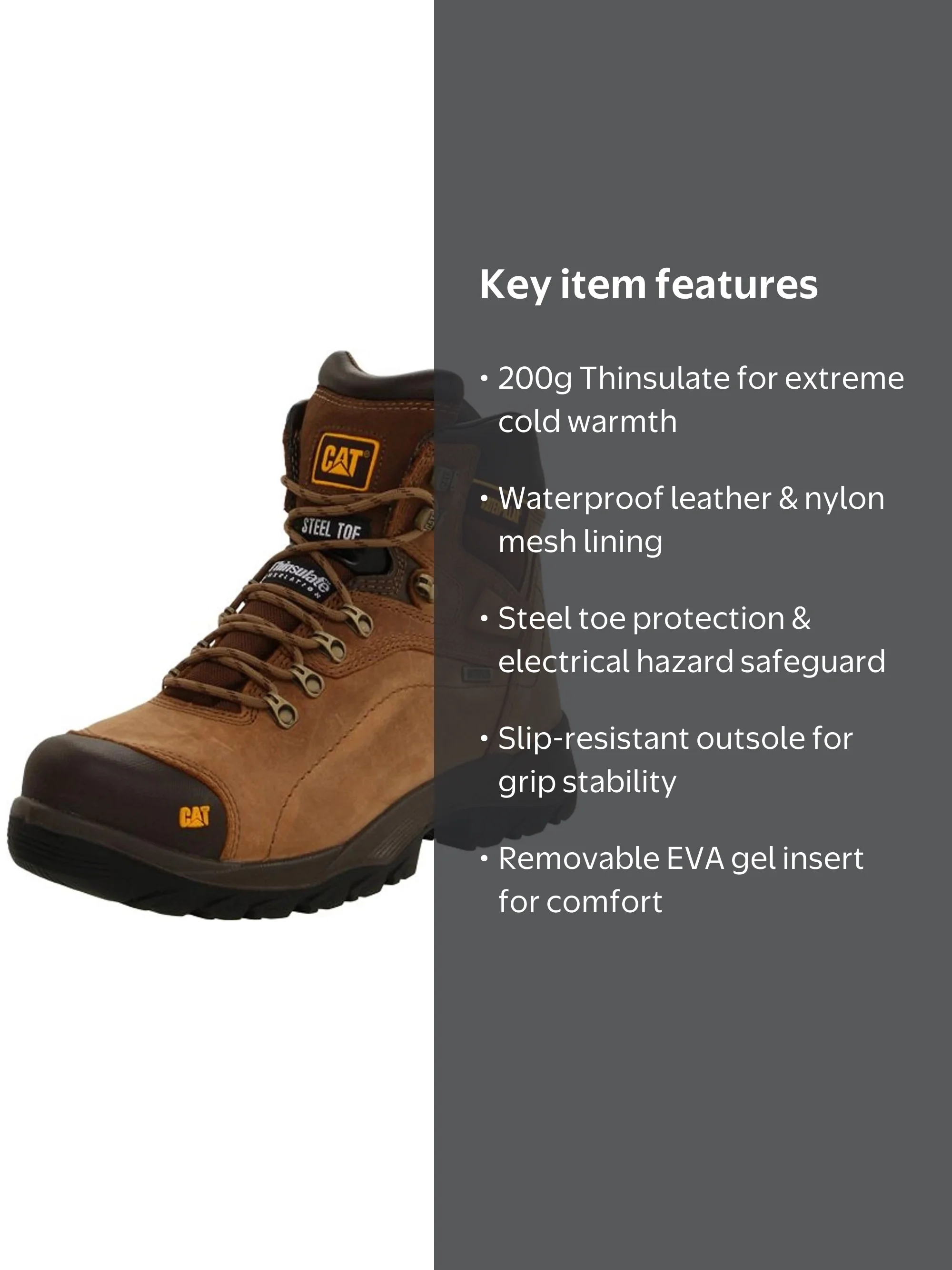Caterpillar Diagnostic Hi Steel Toe Boots Men\'s Size 10.5 Brown‎ Waterproof Work Male Caterpillar Men main image 2