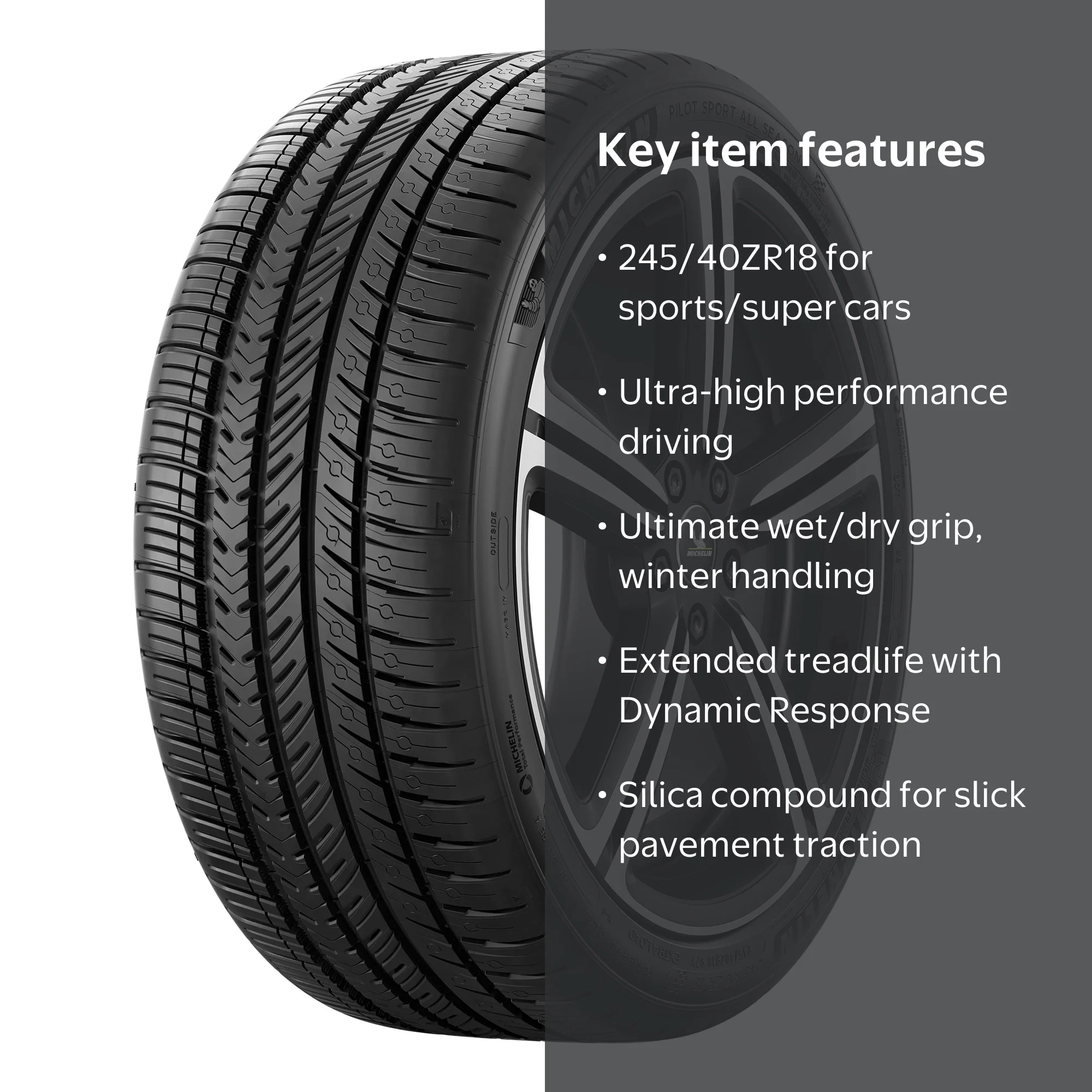Michelin, Passenger Tire, 245/40ZR18 97Y XL, All Season