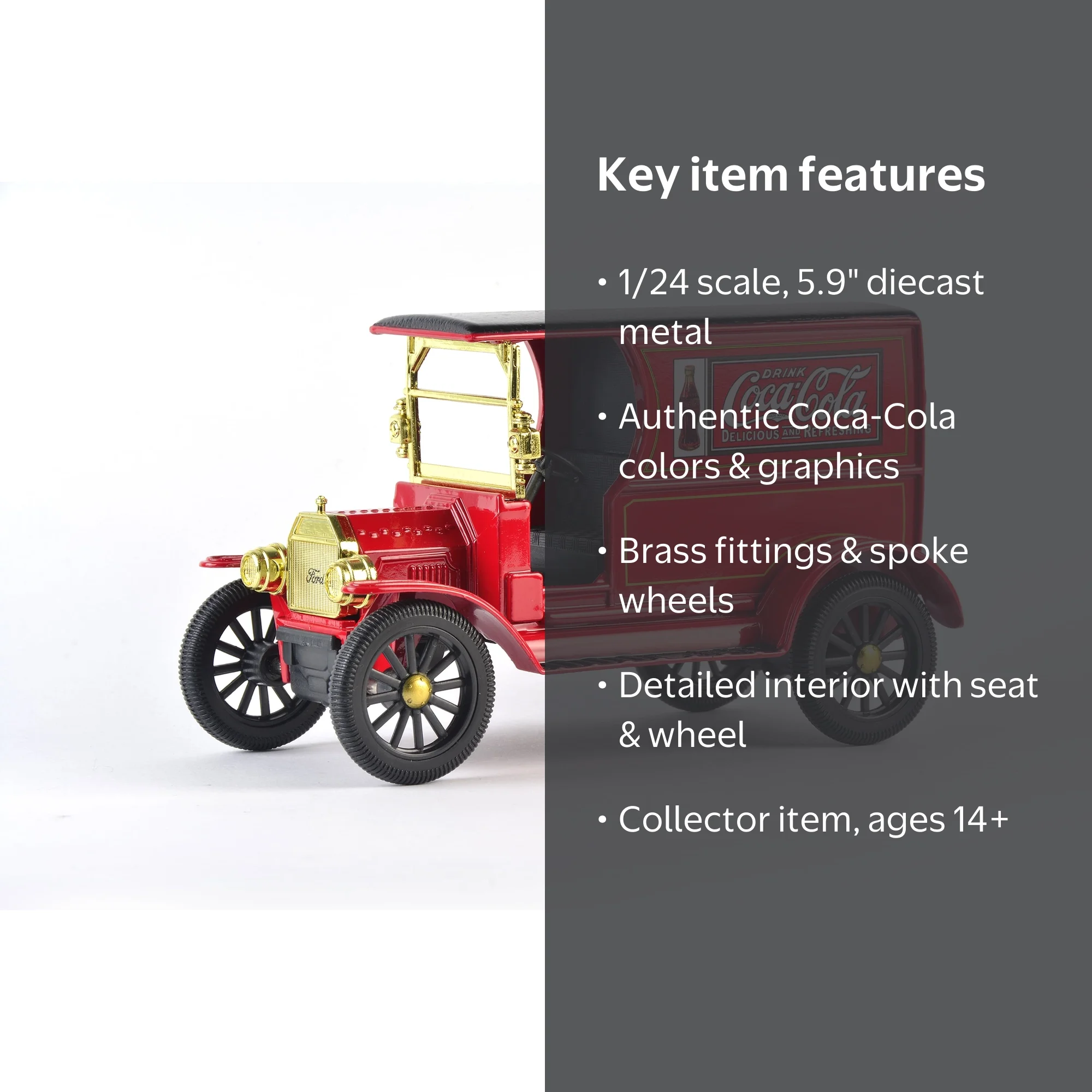 Coca-Cola, Diecast Cargo Van, 1/24 Scale Ford Model-T, Collectible