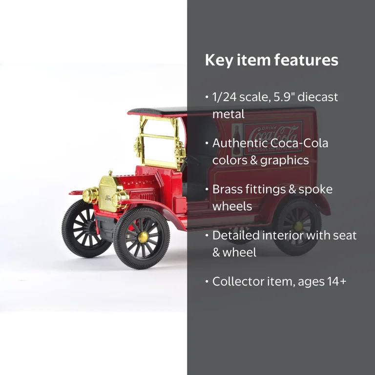 Coca-Cola, Diecast Cargo Van, 1/24 Scale Ford Model-T, Collectible