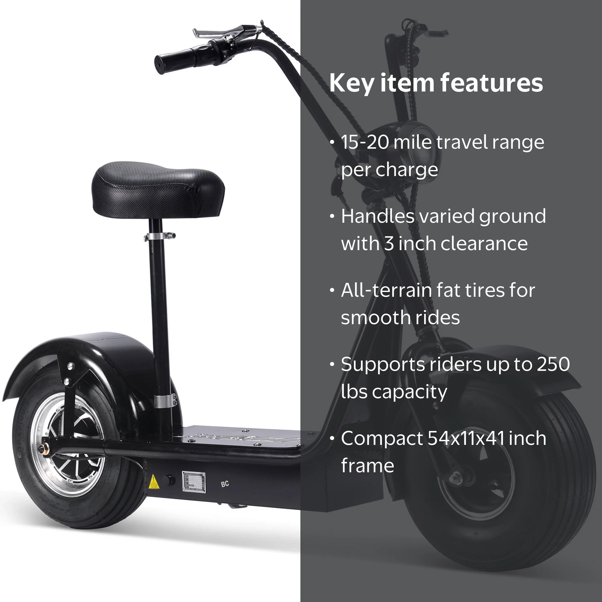MotoTec FatBoy Electric Scooter for Adults with 800W Motor