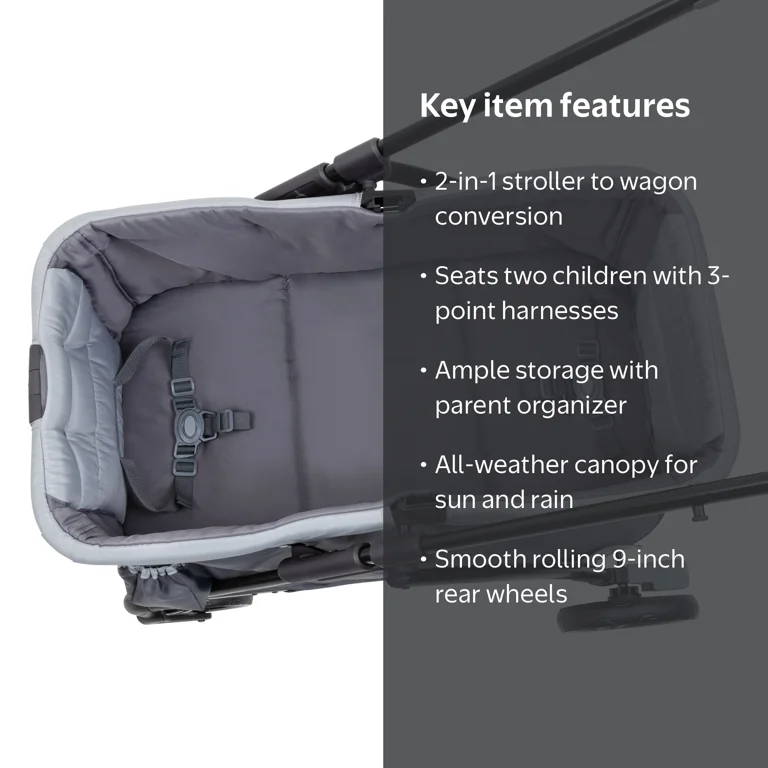 Baby Trend Tour LTE 2-in-1 Stroller Wagon in Desert Grey - Walmart.com