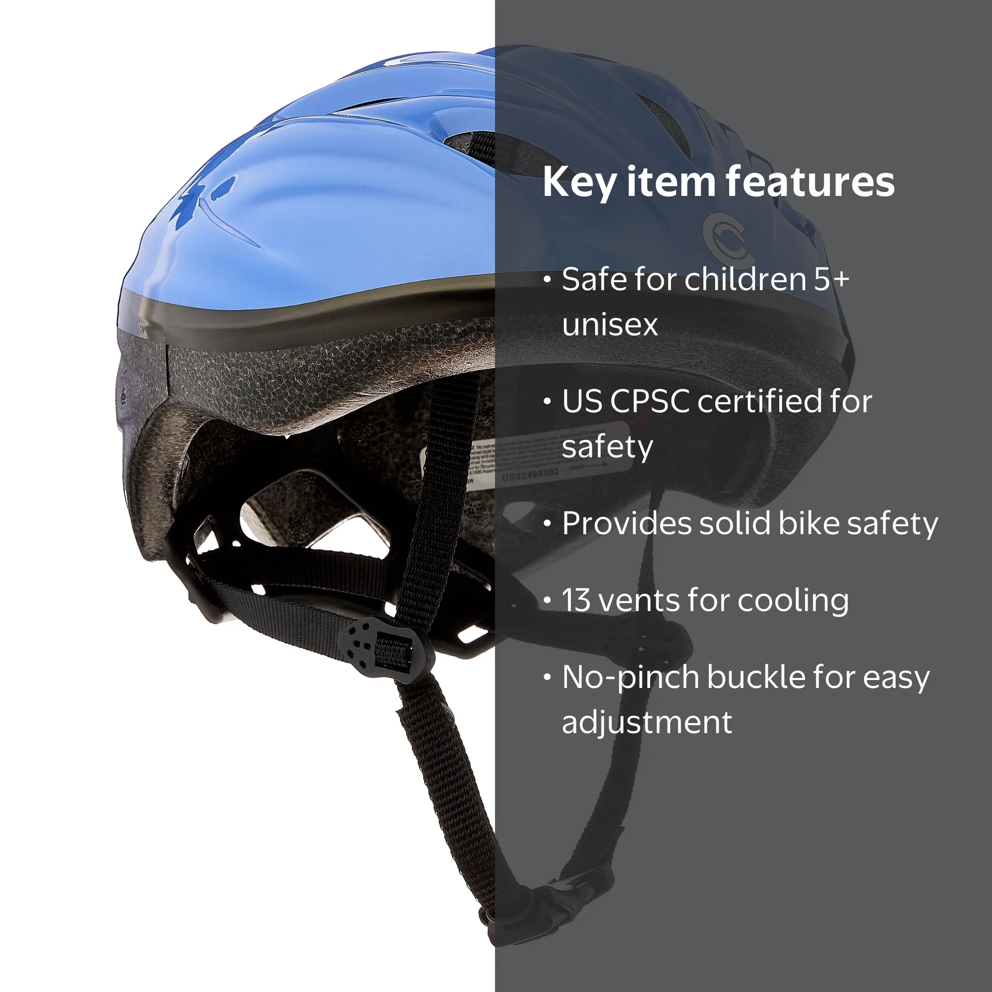 Concord Kid's Bicycle Helmet Blue for Ages 5+ Child Unisex with 13 Vents and Adjustable Fit - Walmart.com Concord Kid's Bicycle Helmet Blue for Ages 5+ Child Unisex with 13 Vents and Adjustable Fit - Walmart.com