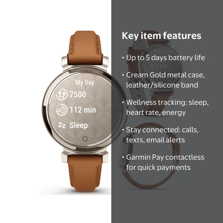 Garmin Lily 2 Classic Smartwatch - Cream Gold, Contactless