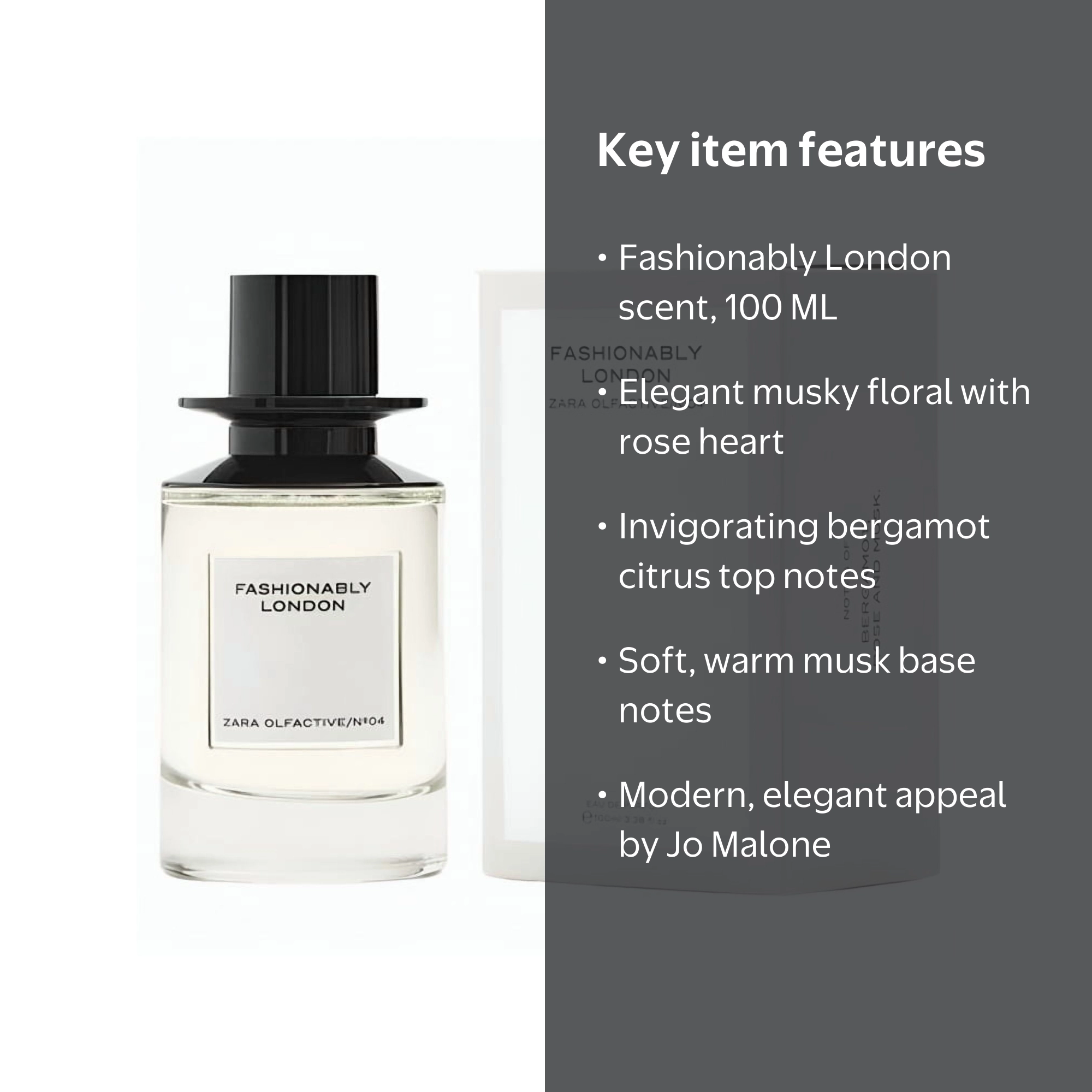 ZARA, Fashionably London Perfume for Women, 100 ML, Eau de Parfum