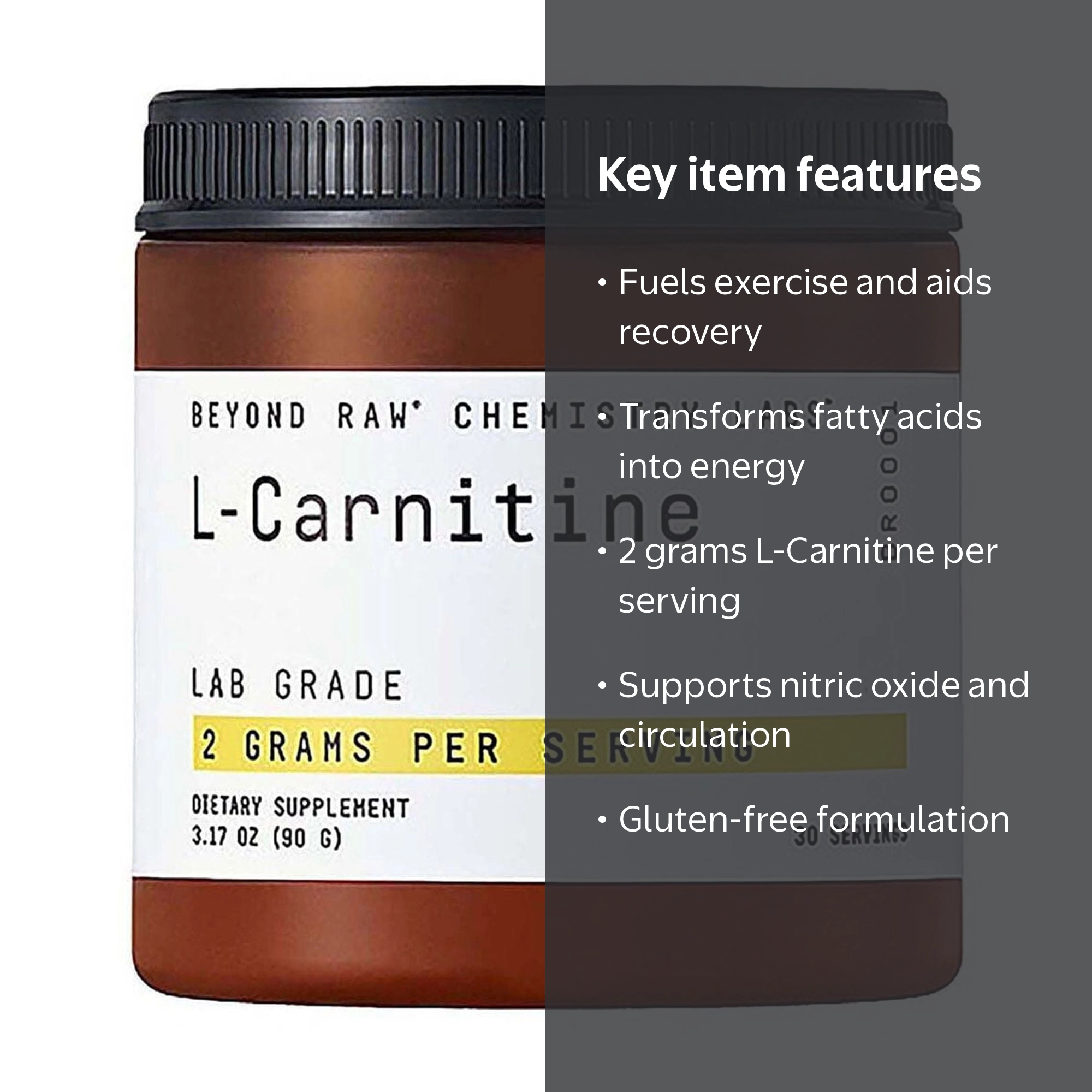 Beyond Raw Chemistry Labs L-Carnitine Powder | Fuels Exercise and Supports Recovery