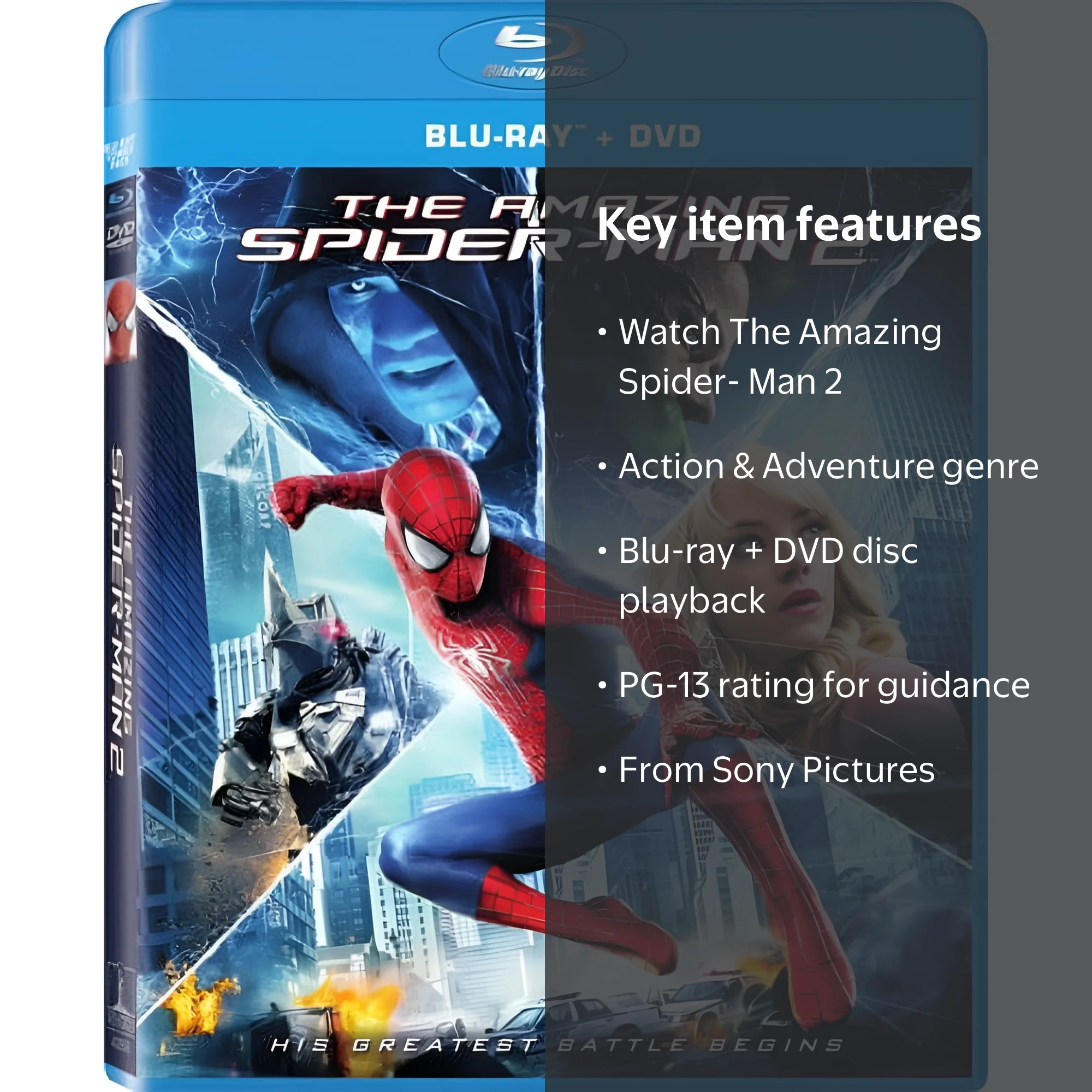 Sony Pictures The Amazing Spider-Man 2 Blu-ray DVD, PG-13