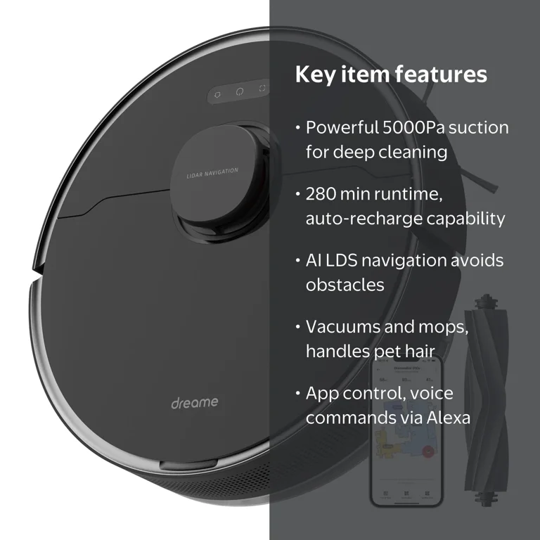 Dreame D10s Pro Robot Vacuum and Mop, Powerful 5000Pa Suction, AI