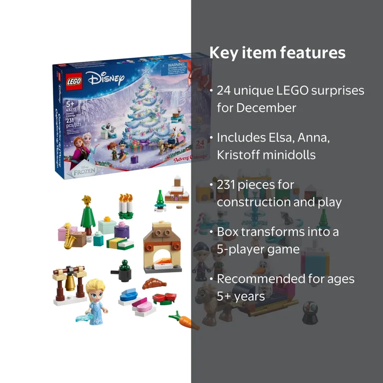 LEGO, Disney Frozen Advent Calendar 2025, 43273, Kids Toy