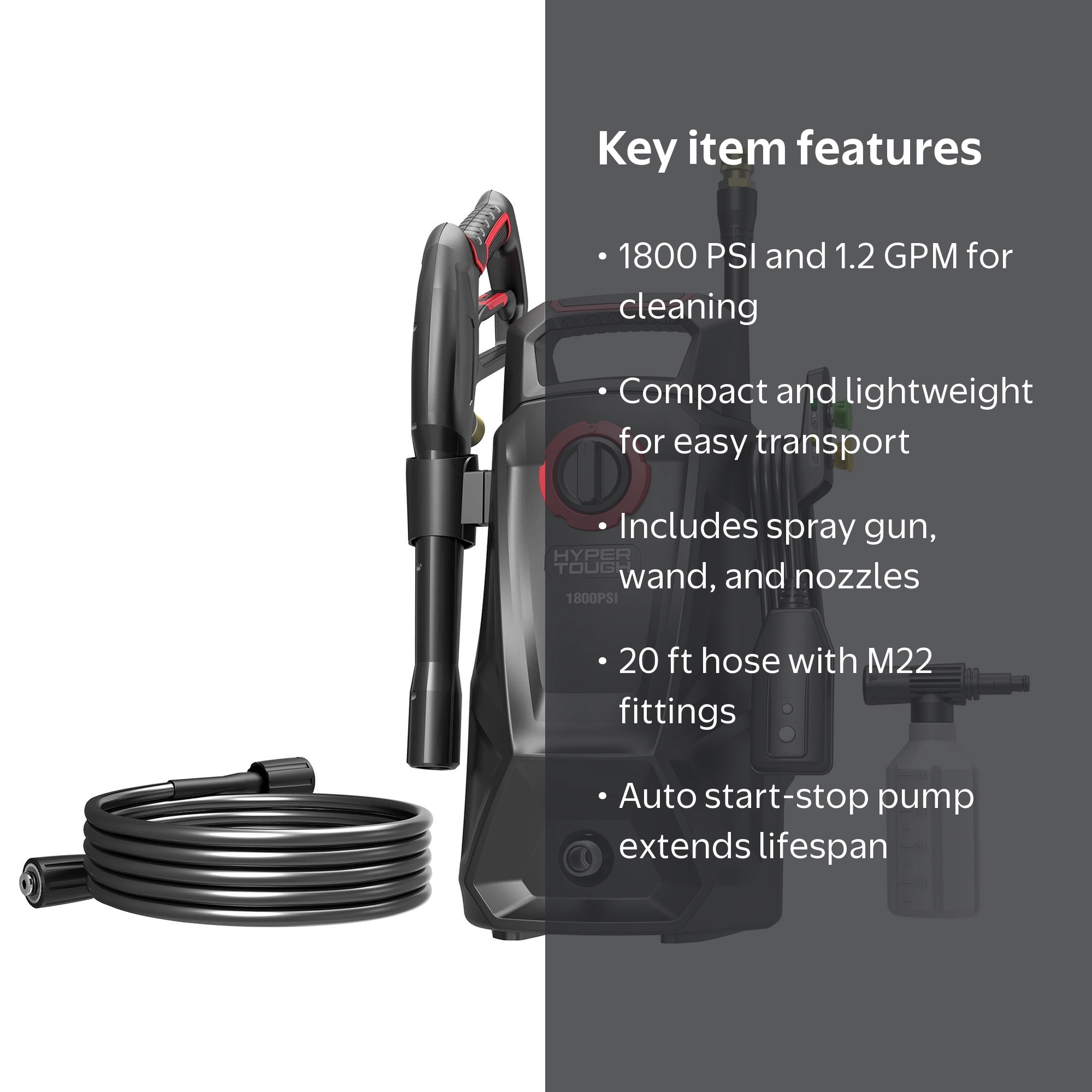 Hyper Tough 1800 PSI 1.2 GPM 120V Electric Pressure Washer