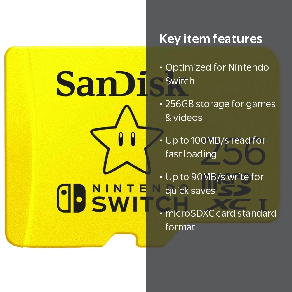 SanDisk 256GB microSDXC Micro SD Card for Nintendo Switch New