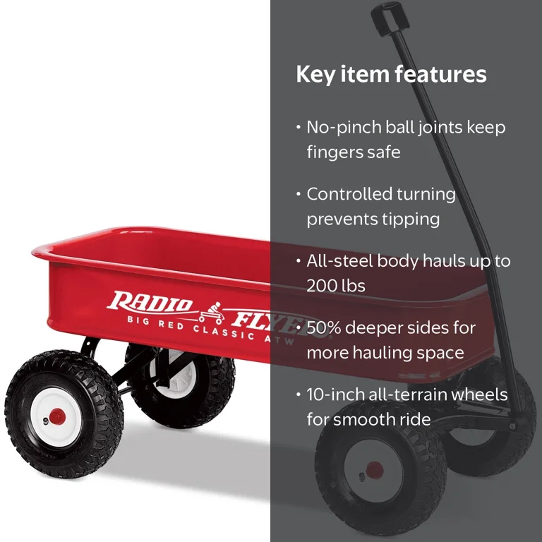 Radio Flyer, Big Red Classic ATW Wagon, 200lb Capacity, Red